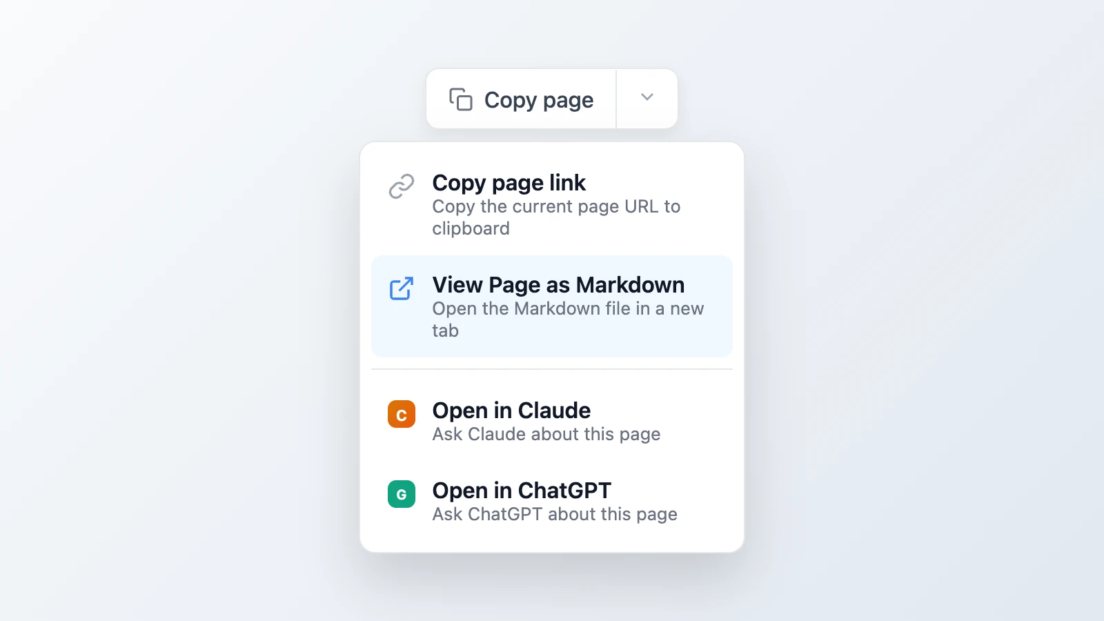 Copy Page & AI Integration